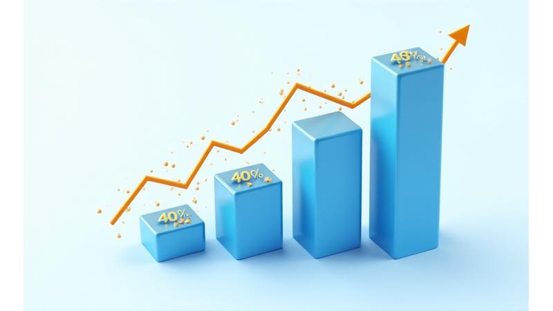 Diagramme und Infografiken, die eine 40%ige Verbesserung der Lernerfolge zeigen und verschiedene Erfolgsmetriken hervorheben
